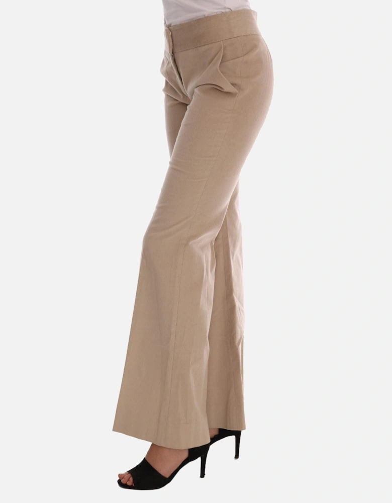 Flare Pants Beige Women Jeans