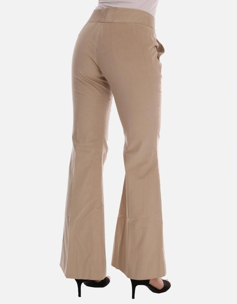 Flare Pants Beige Women Jeans