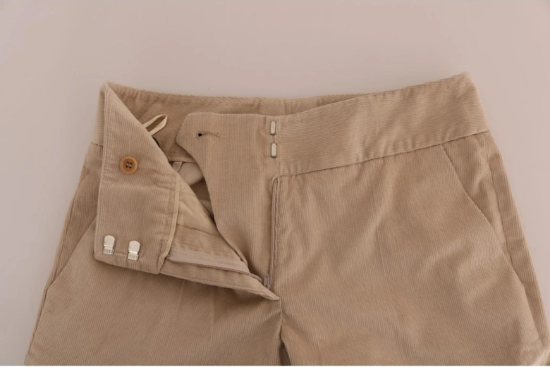 Flare Pants Beige Women Jeans