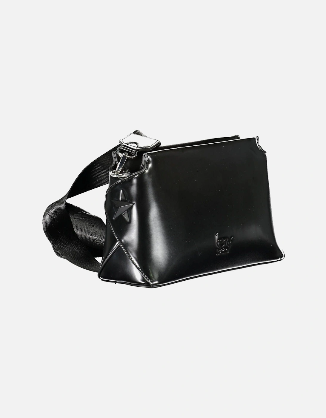 Black Shoulder Bag with Adjustable Strap and Zip Closure Women