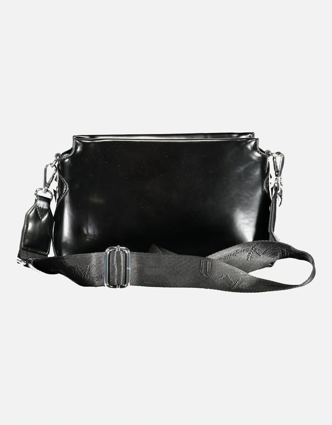 Black Shoulder Bag with Adjustable Strap and Zip Closure Women