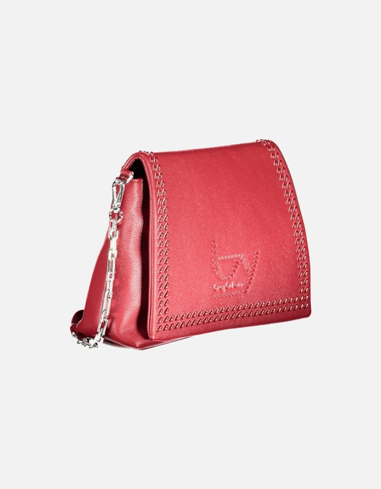 Chic Removable Chain Shoulder Bag with Contrasting Details and Snap