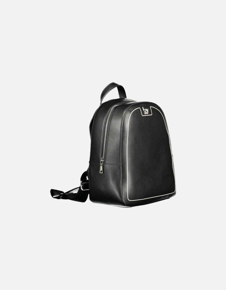 Versatile Logo Zip Backpack with Adjustable Straps Women - Black