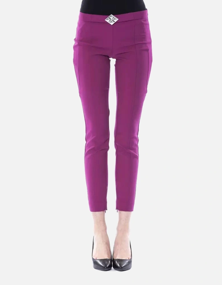 Crepe Trousers Style BY17639 Women - Purple Jeans