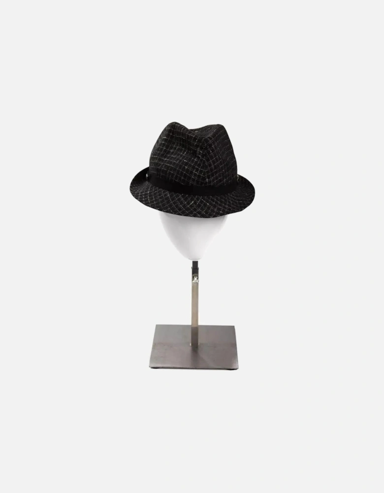 Woven Fedora Hat Metallic Accents Women - Black