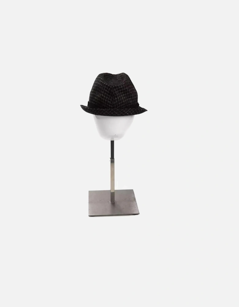 Woven Fedora Hat Metallic Accents Women - Black