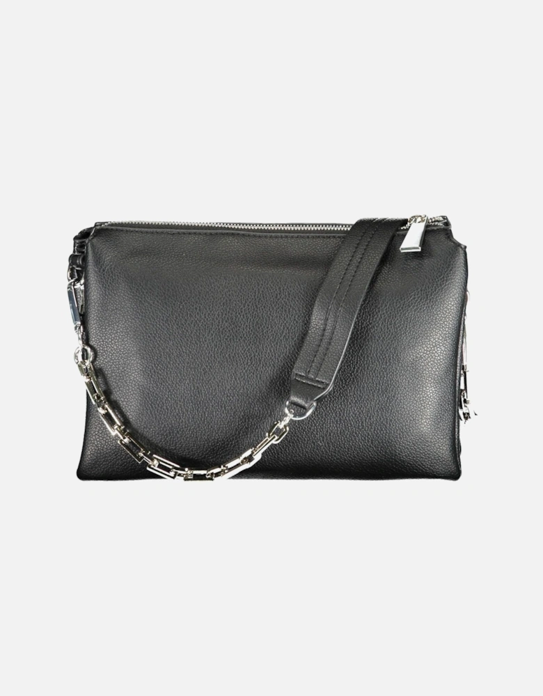 Chic Three-Compartment Shoulder Bag with Removable Chain Handle and