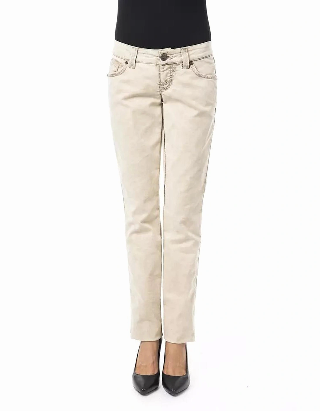 Slim Fit Jeans with Pockets Women - Beige Jeans, 3 of 2