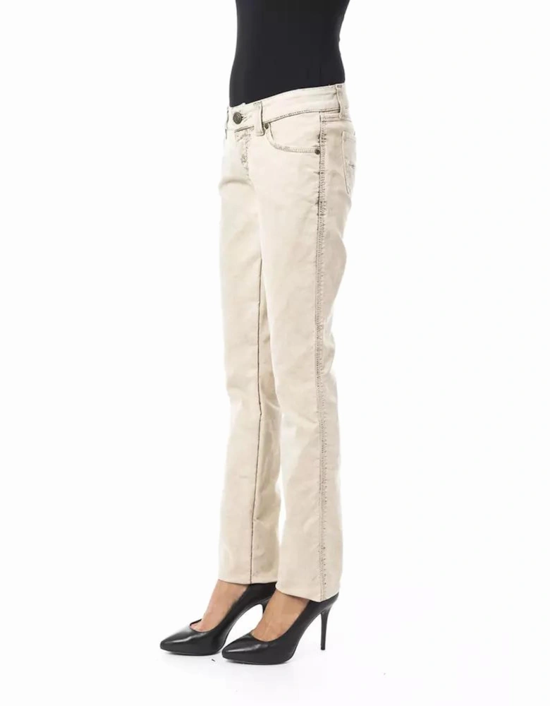 Slim Fit Jeans with Pockets Women - Beige Jeans