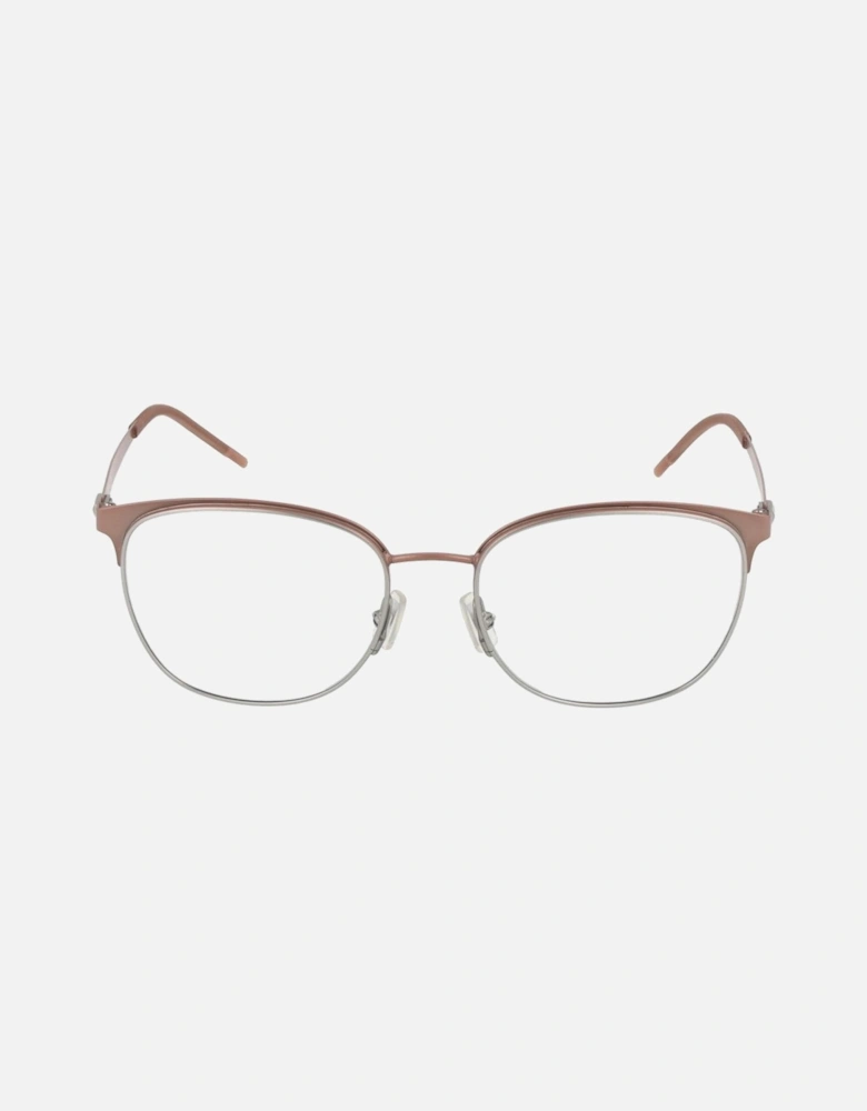 Full-Rim Rectangle Stainless Steel Frame Glasses Women - Pink