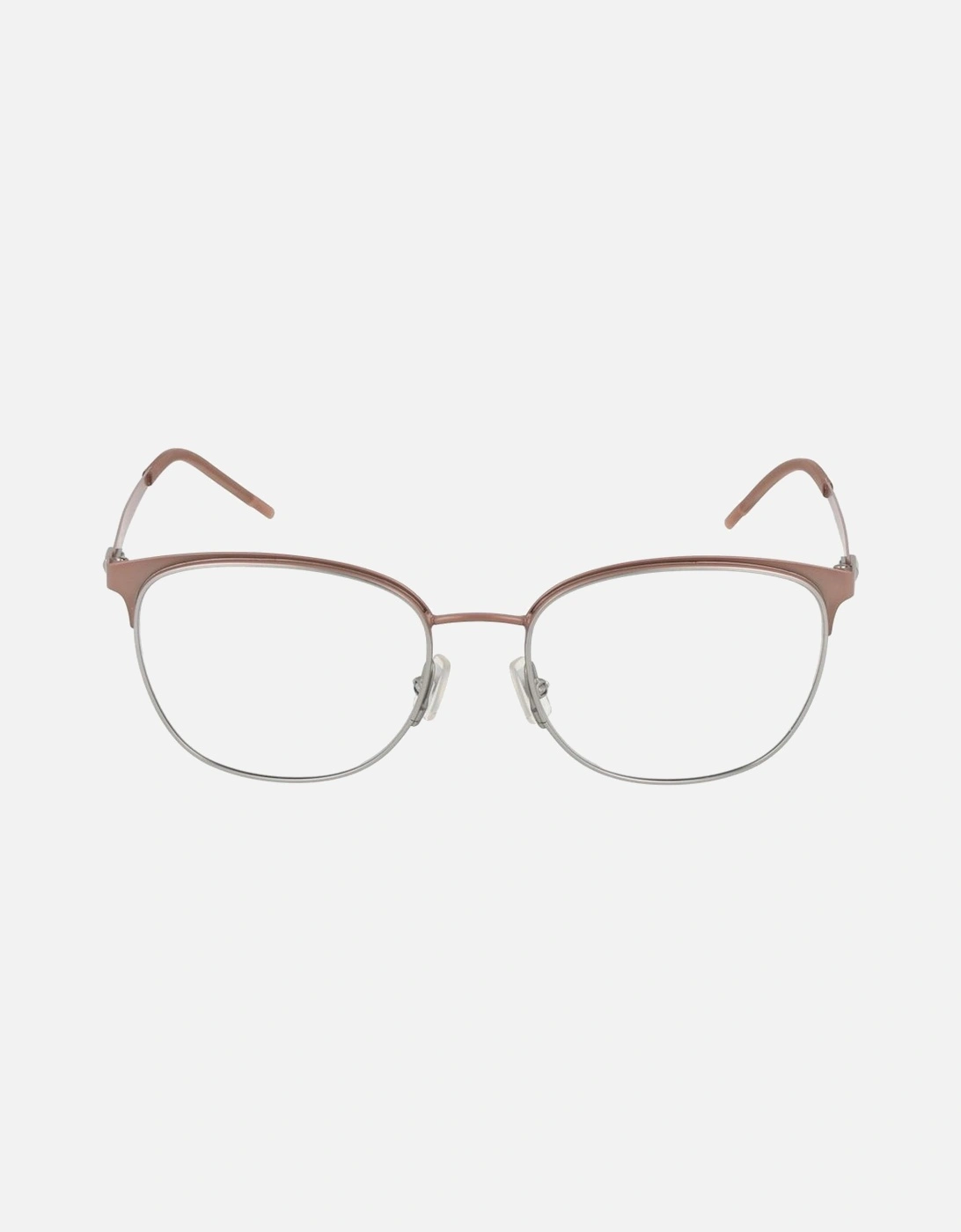Full-Rim Rectangle Stainless Steel Frame Glasses Women - Pink