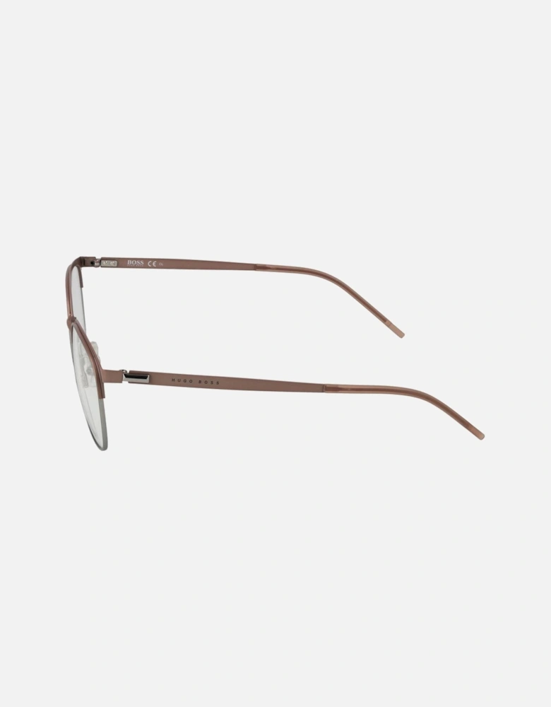 Full-Rim Rectangle Stainless Steel Frame Glasses Women - Pink