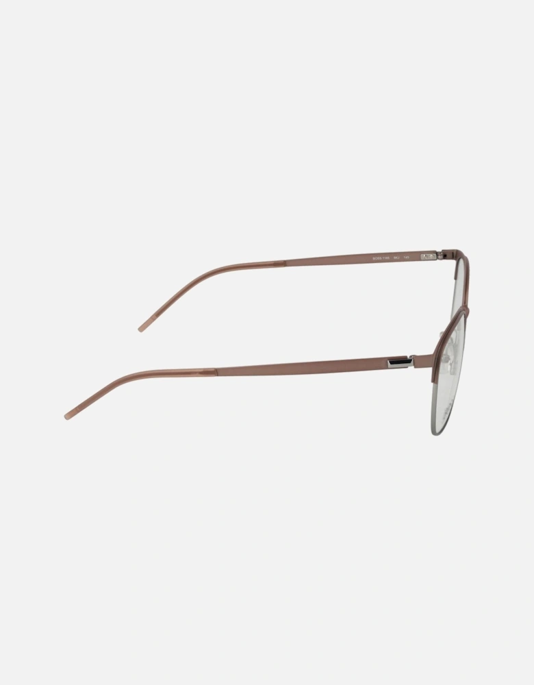 Full-Rim Rectangle Stainless Steel Frame Glasses Women - Pink