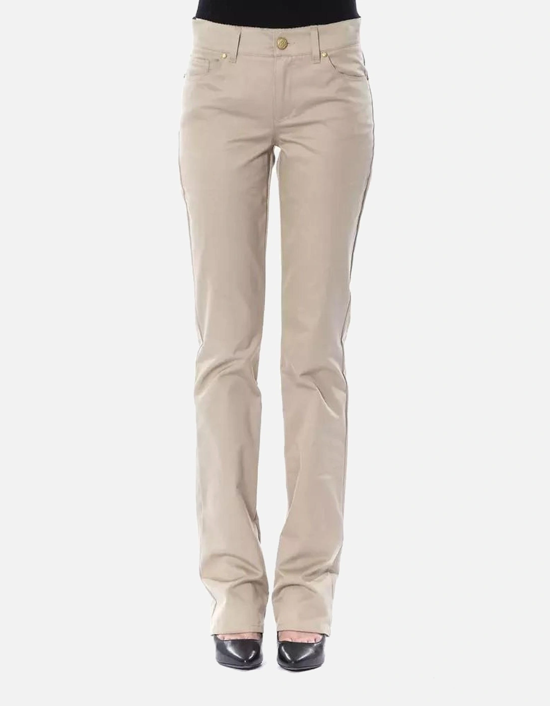 Sophisticated Tailored Cotton Pants with Signature Button Women -, 4 of 3