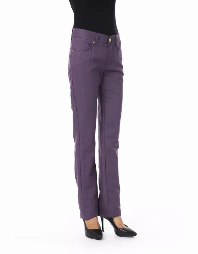 Vibrant Tailored Pants with Front and Back Pockets Women - Purple