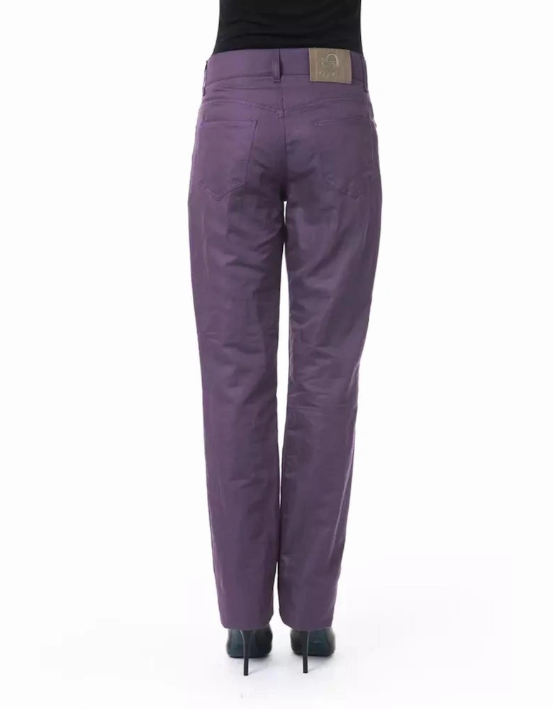 Vibrant Tailored Pants with Front and Back Pockets Women - Purple