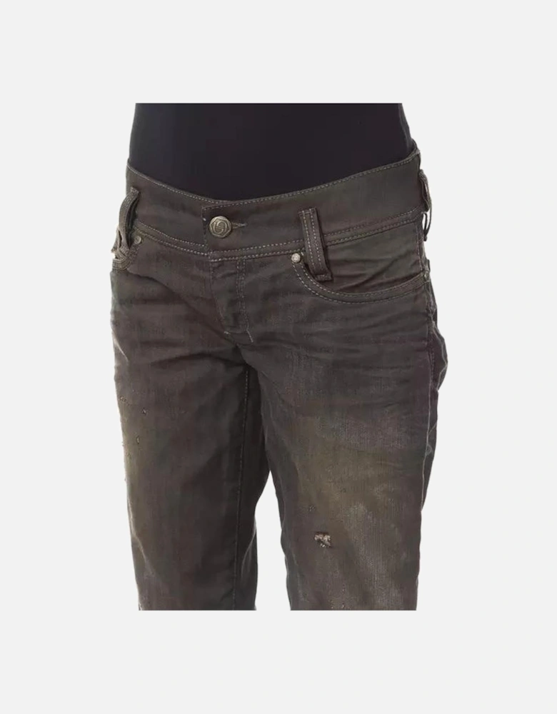 Washed Effect Regular Fit Jeans Women - Black Jeans