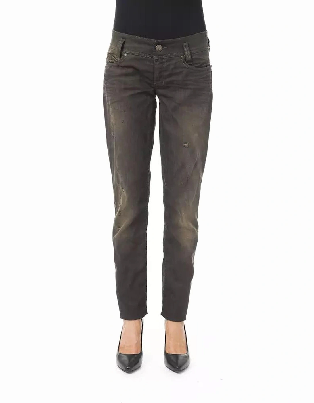 Washed Effect Regular Fit Jeans Women - Black Jeans, 5 of 4