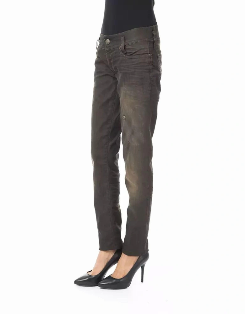 Washed Effect Regular Fit Jeans Women - Black Jeans