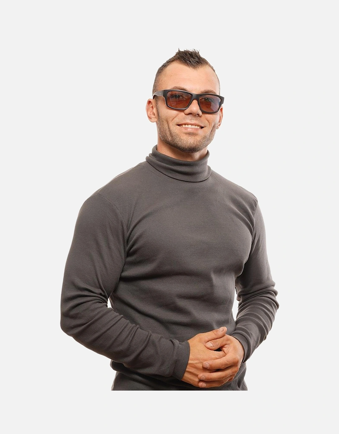 Trapezium Photochromatic Polarized Full-Rim Sunglasses Unisex - Black