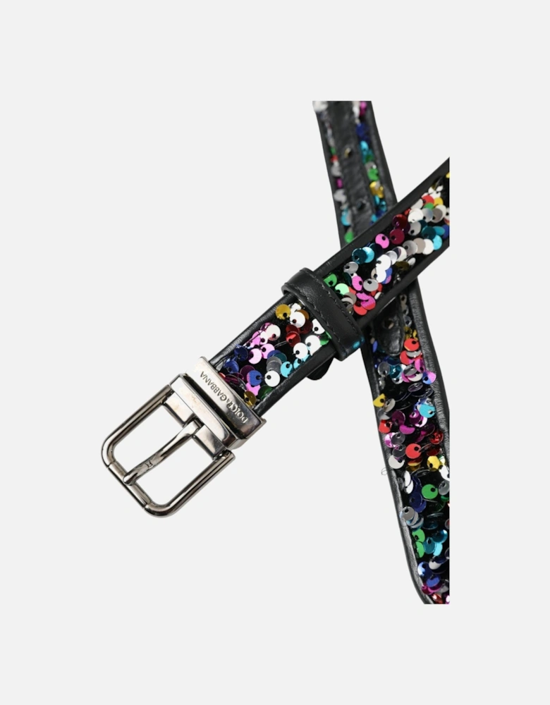 Sequin Buckle Belt Women - Black