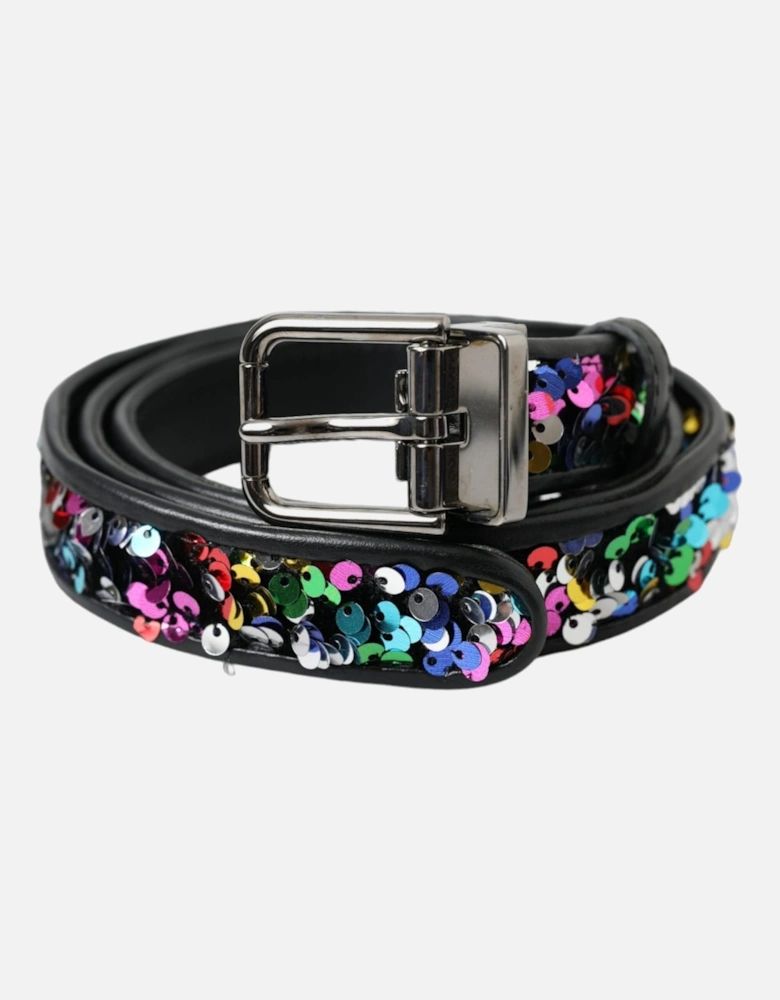 Sequin Buckle Belt Women - Black