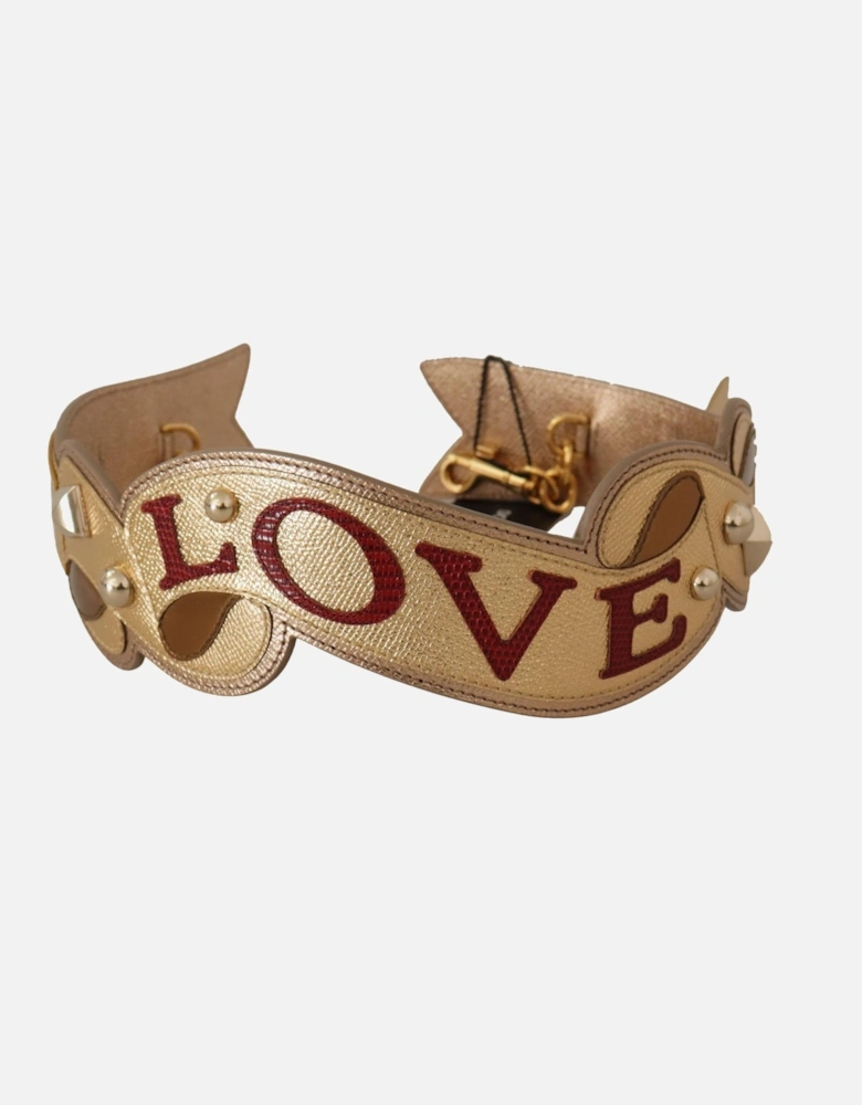 Love Belt Gold Red Leather Women Bags