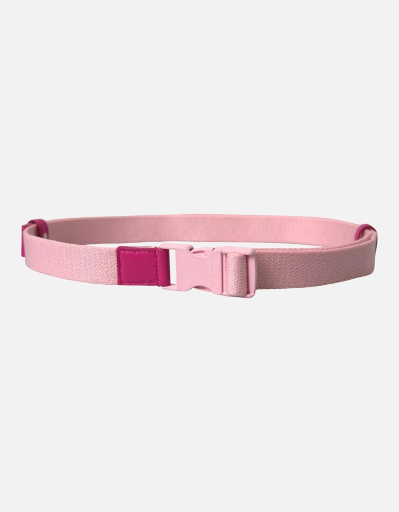 Authentic Pink Plastic Buckle Belt with Logo Detail Women
