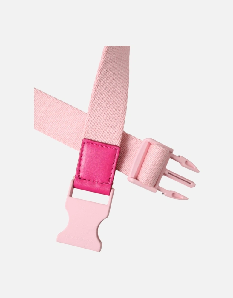 Authentic Pink Plastic Buckle Belt with Logo Detail Women