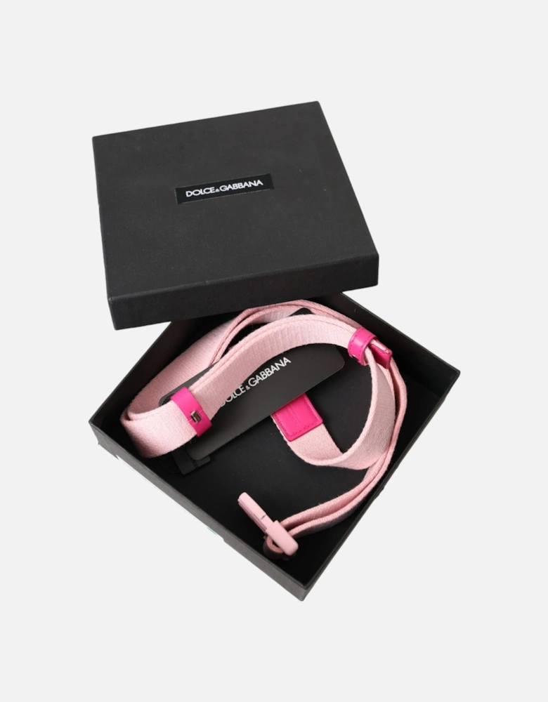 Authentic Pink Plastic Buckle Belt with Logo Detail Women