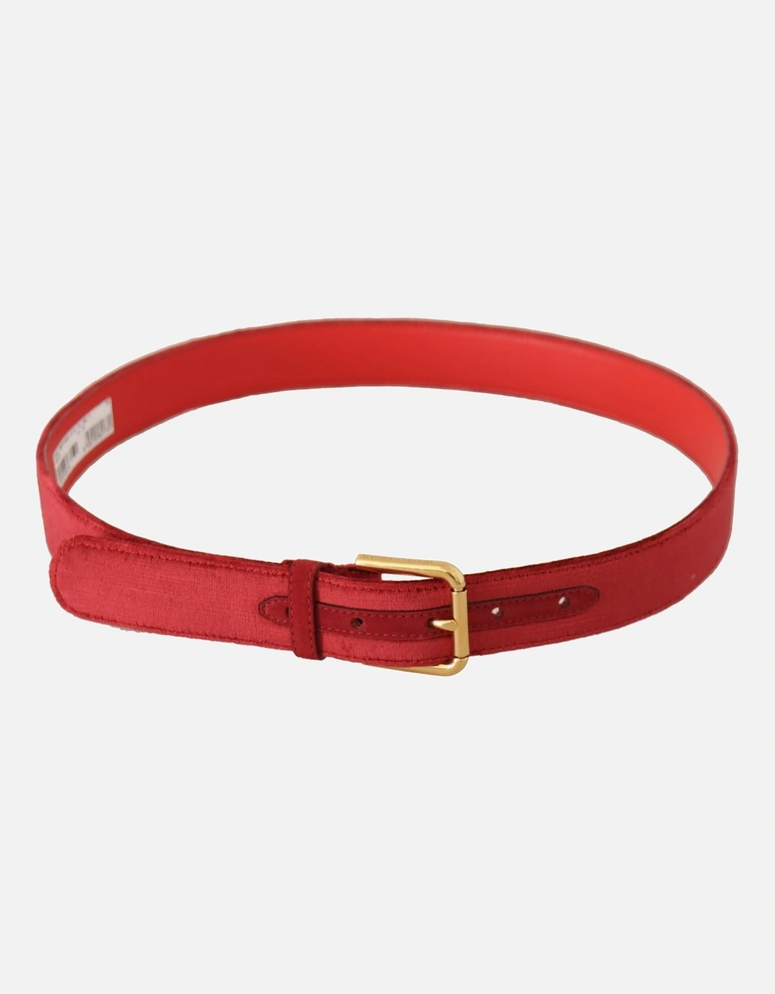Velvet Belt Red Gold Buckle Women