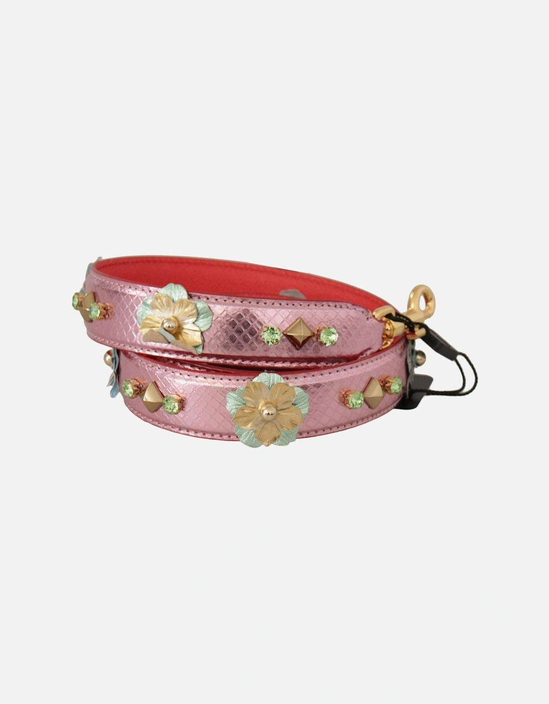 Floral Leather Bag Strap Model Pink Women