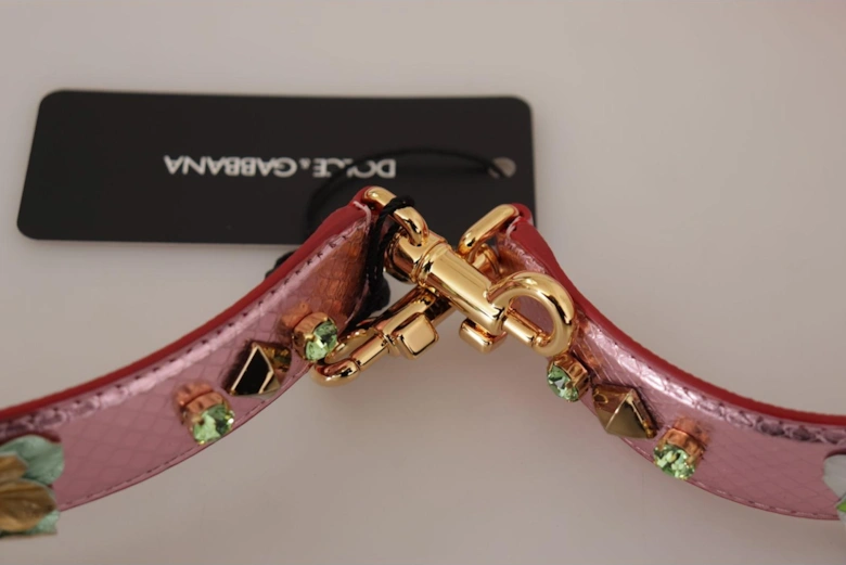 Floral Leather Bag Strap Model Pink Women