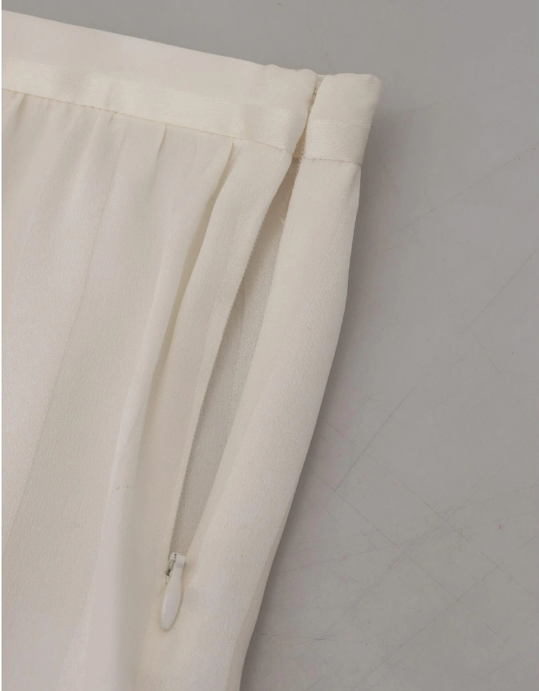 Lace Trim Silk-Cotton Lingerie Shorts Women - White Underwear