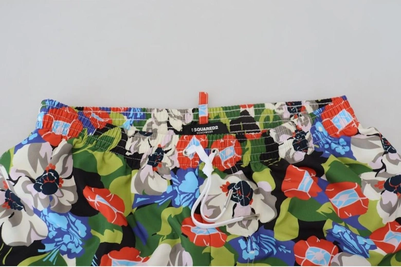 Floral Print Swim Trunks Model BIK1650 Women - Black And White