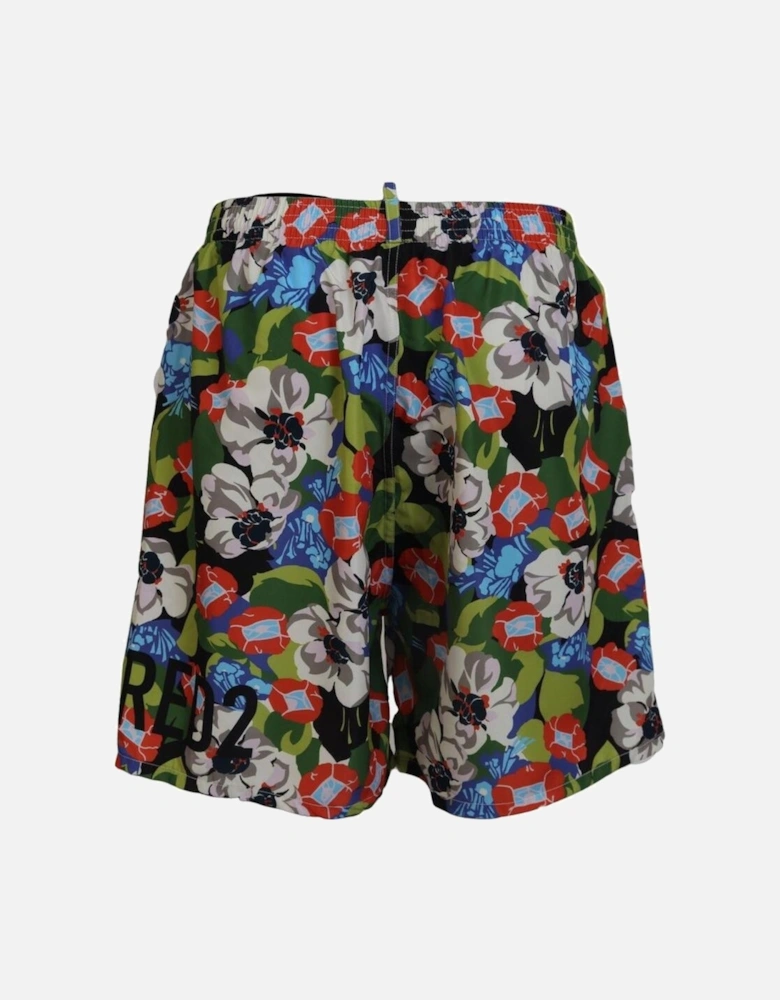 Floral Print Swim Trunks Model BIK1650 Women - Black And White