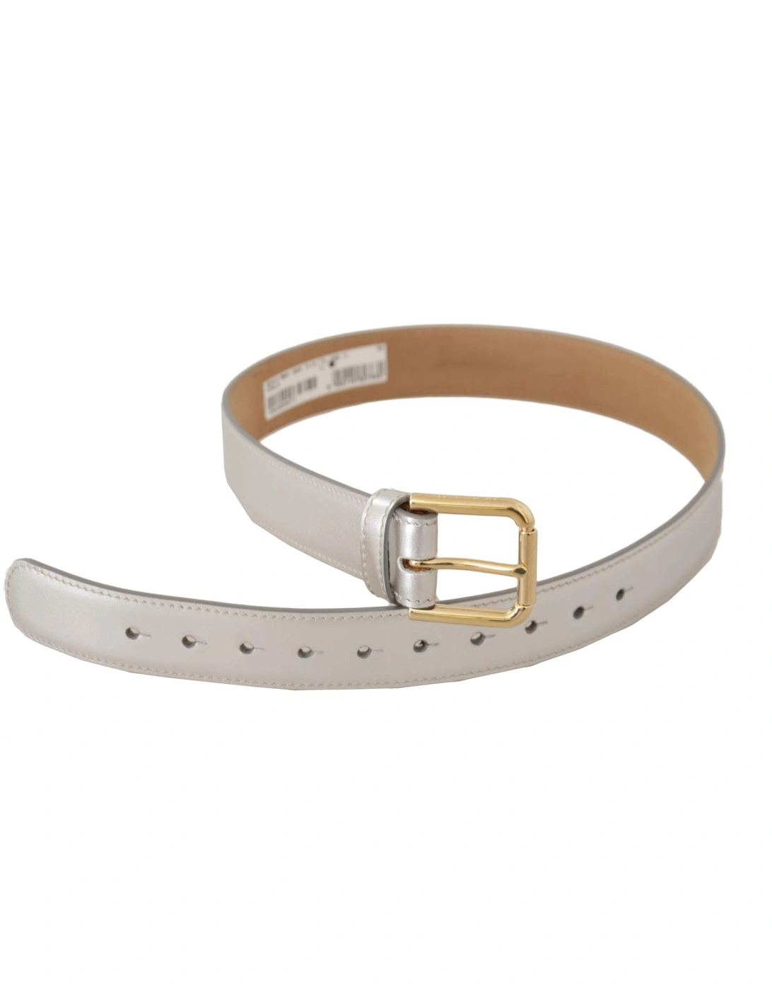 Leather Belt Light Grey Women - Silver