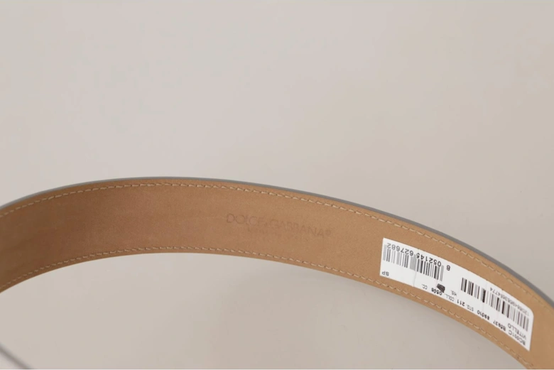 Leather Belt Light Grey Women - Silver