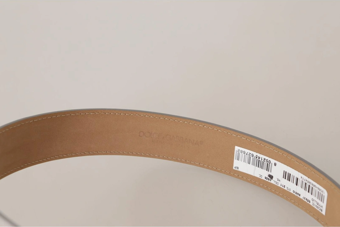 Leather Belt Light Grey Women - Silver