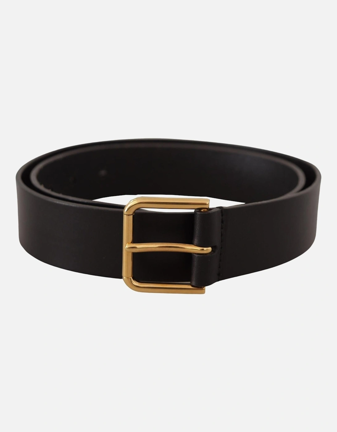 Leather Belt Black Gold Buckle Women, 6 of 5