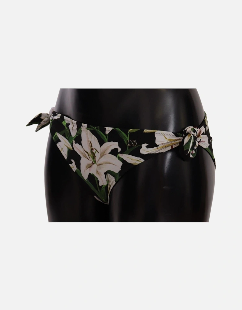 Dolce Gabbana Bikini Bottoms Lily Print Women - Black Swimwear