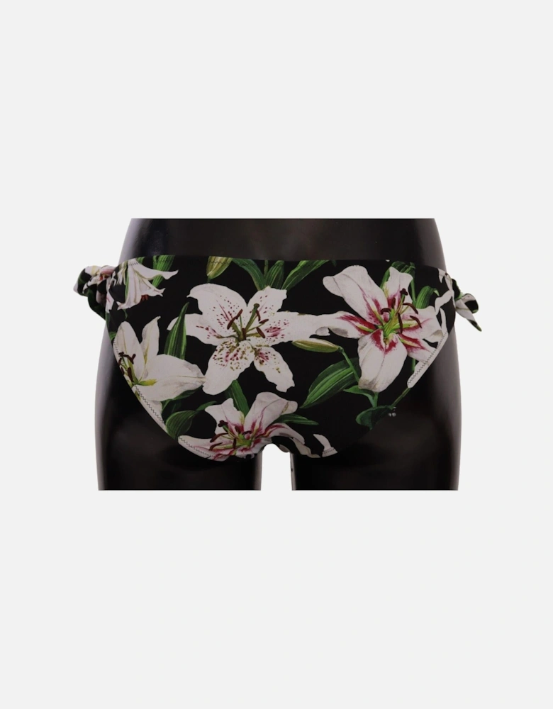 Dolce Gabbana Bikini Bottoms Lily Print Women - Black Swimwear