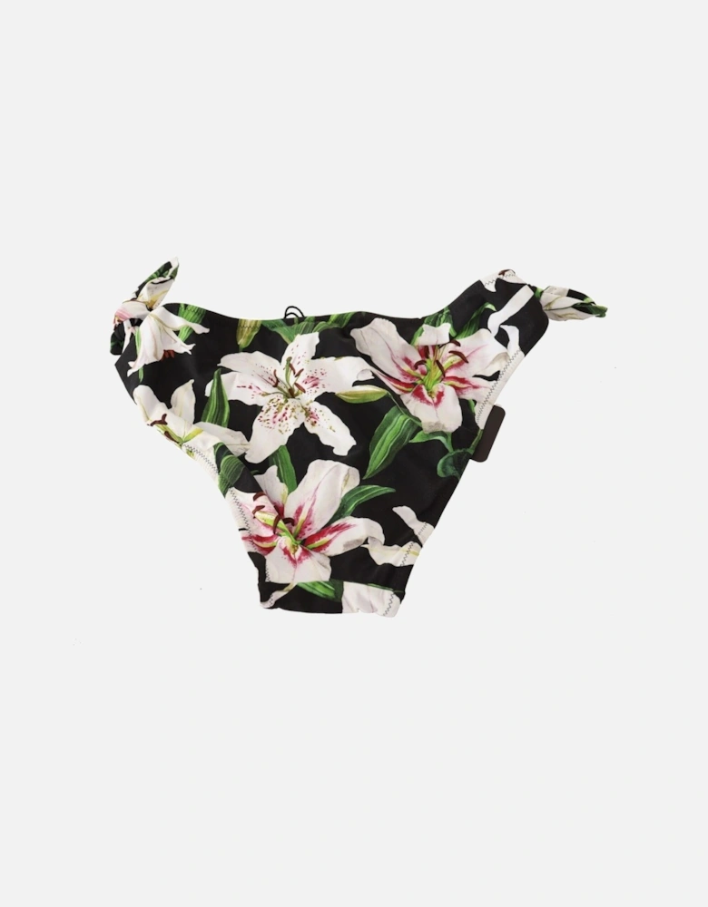Dolce Gabbana Bikini Bottoms Lily Print Women - Black Swimwear