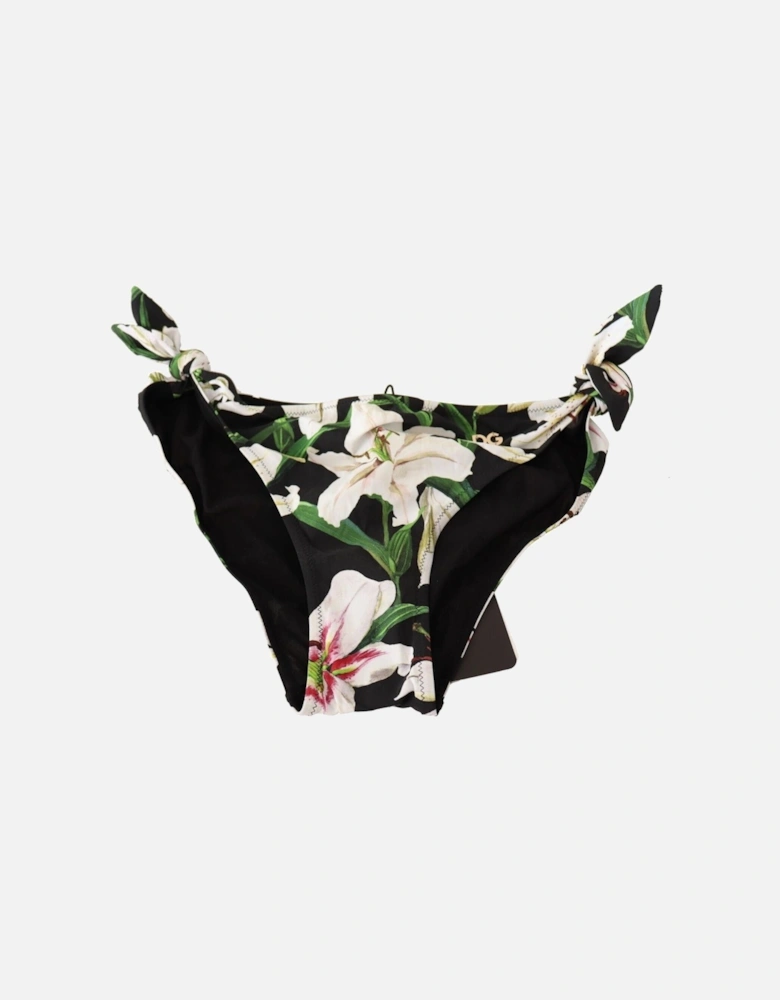Dolce Gabbana Bikini Bottoms Lily Print Women - Black Swimwear