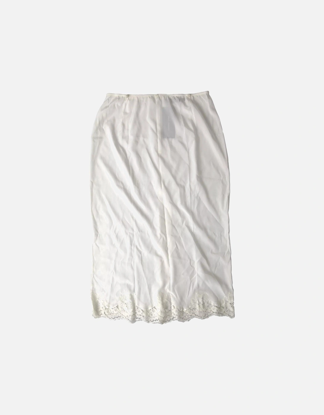 White Half Slip with Back Zipper Closure and Logo Details Women, 3 of 2