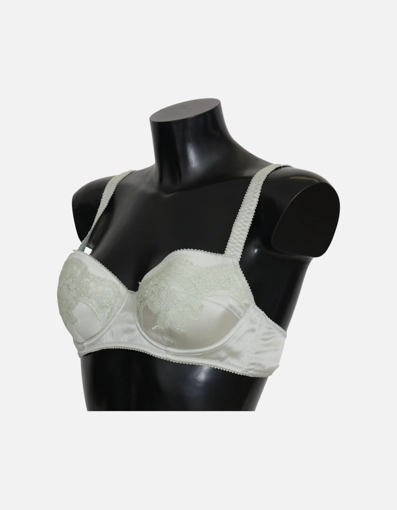 Lace Trim Underwire Bra Sage Green Women Underwear