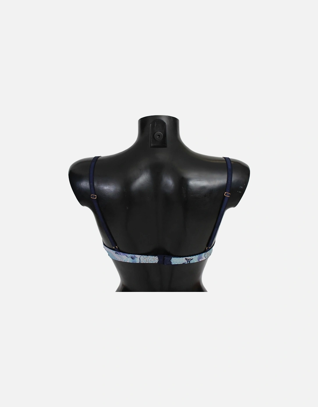 Printed Push Up Bra with Logo Details Women - Blue Underwear