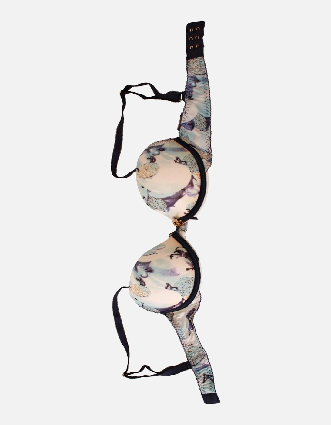 Printed Push Up Bra with Logo Details Women - Blue Underwear