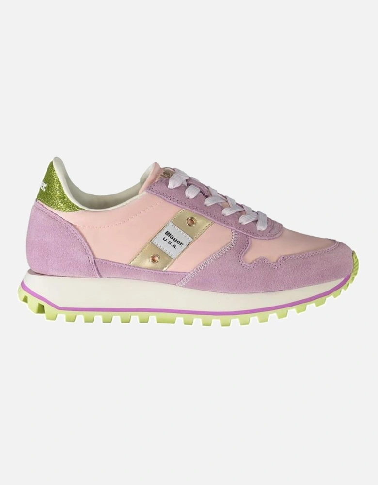 Leather Crossbody Bag with Gold-tone Hardware Women - Pink Sneakers