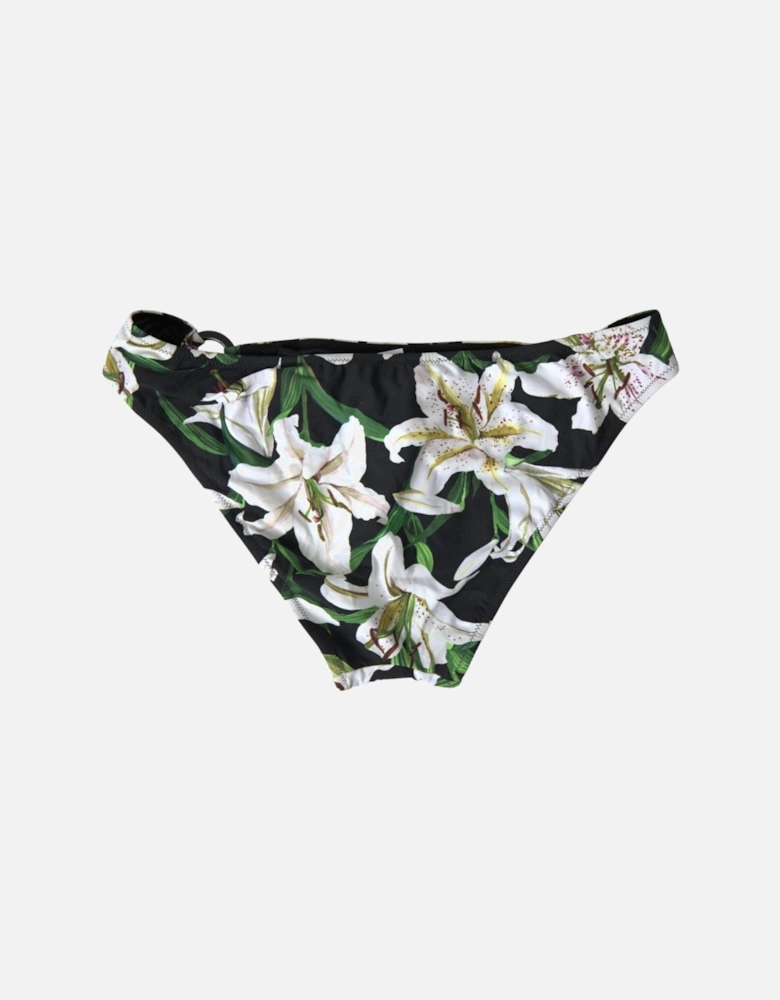 Lily Print Bikini Bottoms BIK1773 Women - Black Swimwear